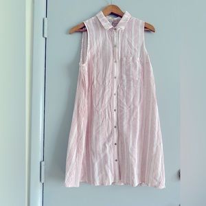 NWT GB by Gianni Bini red pinstriped shirt dress 10% cotton